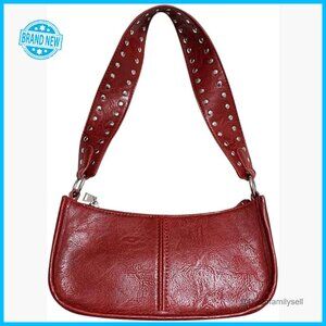 Retro Studded Crossbody Bag Faux Leather Y2K Small Shoulder Purse